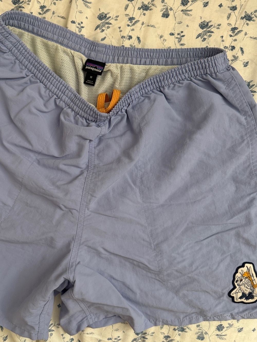 Limited Edition Patagonia Men’s Lavender Elastic-Waist Hybrid Shorts with Patch